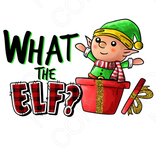 DTF Transfer - What the Elf,  Family Matching Pyjamas