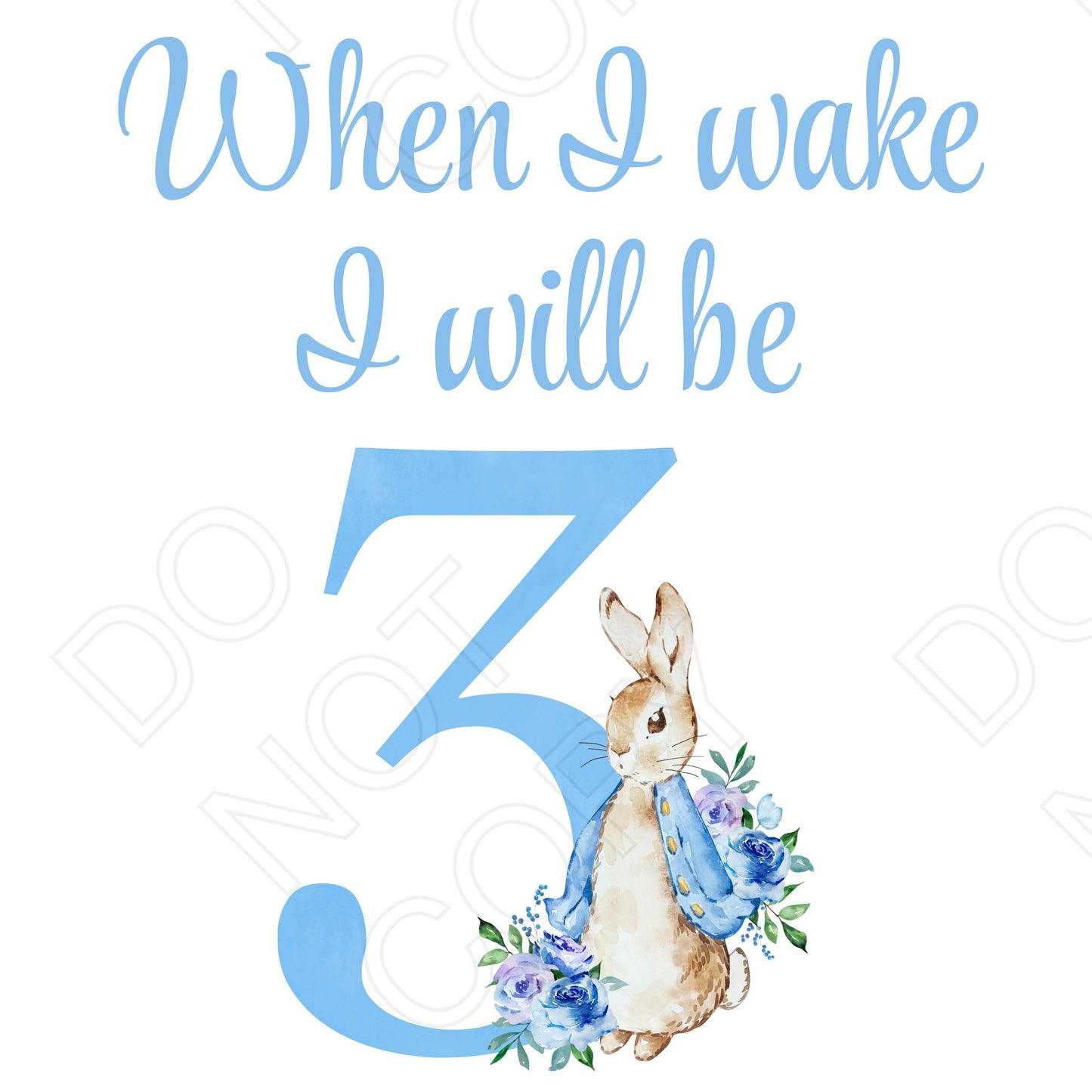 DTF Transfer - When I Wake (Blue Rabbit)
