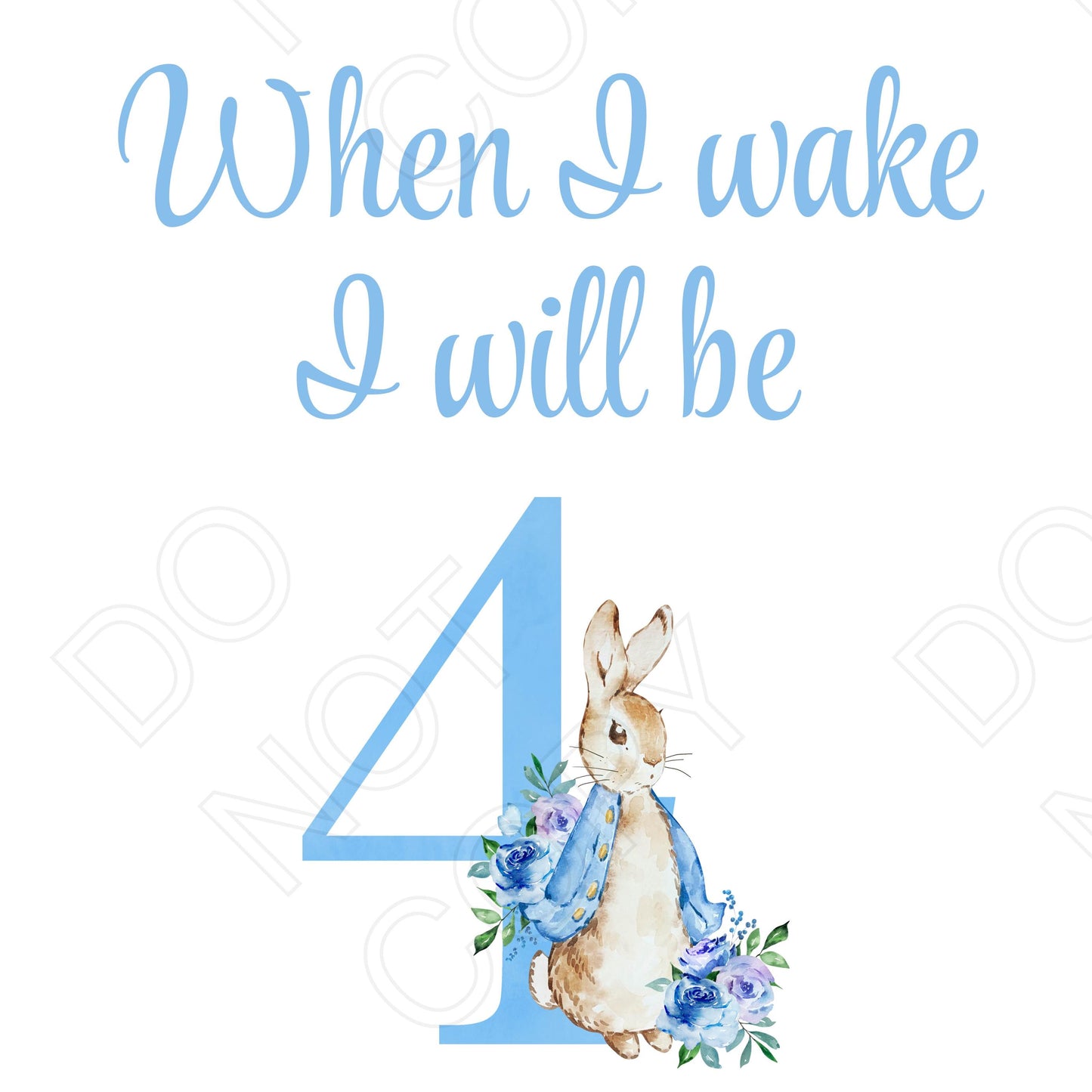 DTF Transfer - When I Wake (Blue Rabbit)