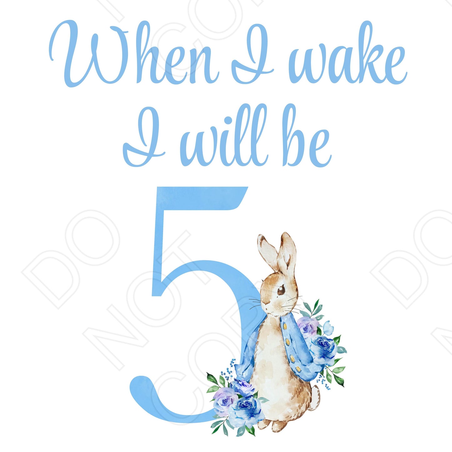 DTF Transfer - When I Wake (Blue Rabbit)