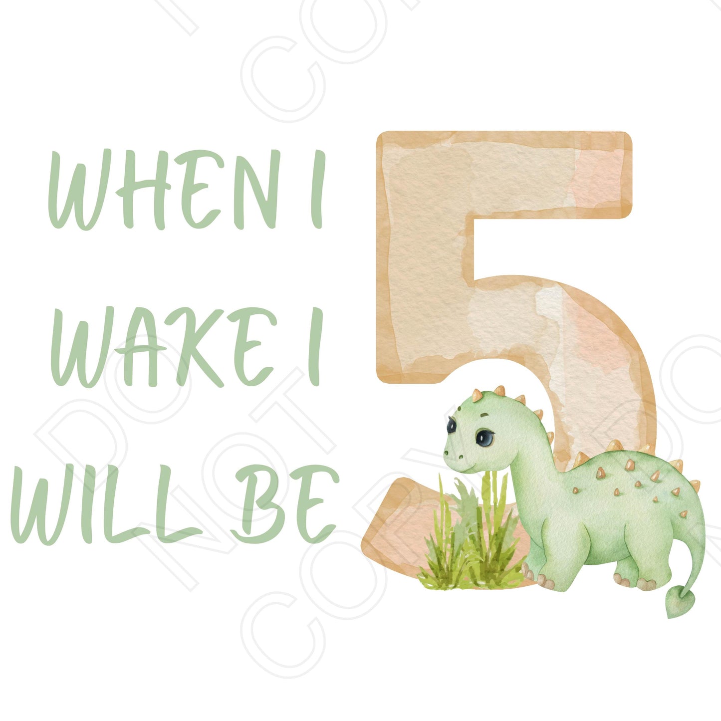DTF Transfer - When I Wake (Dinosaur)