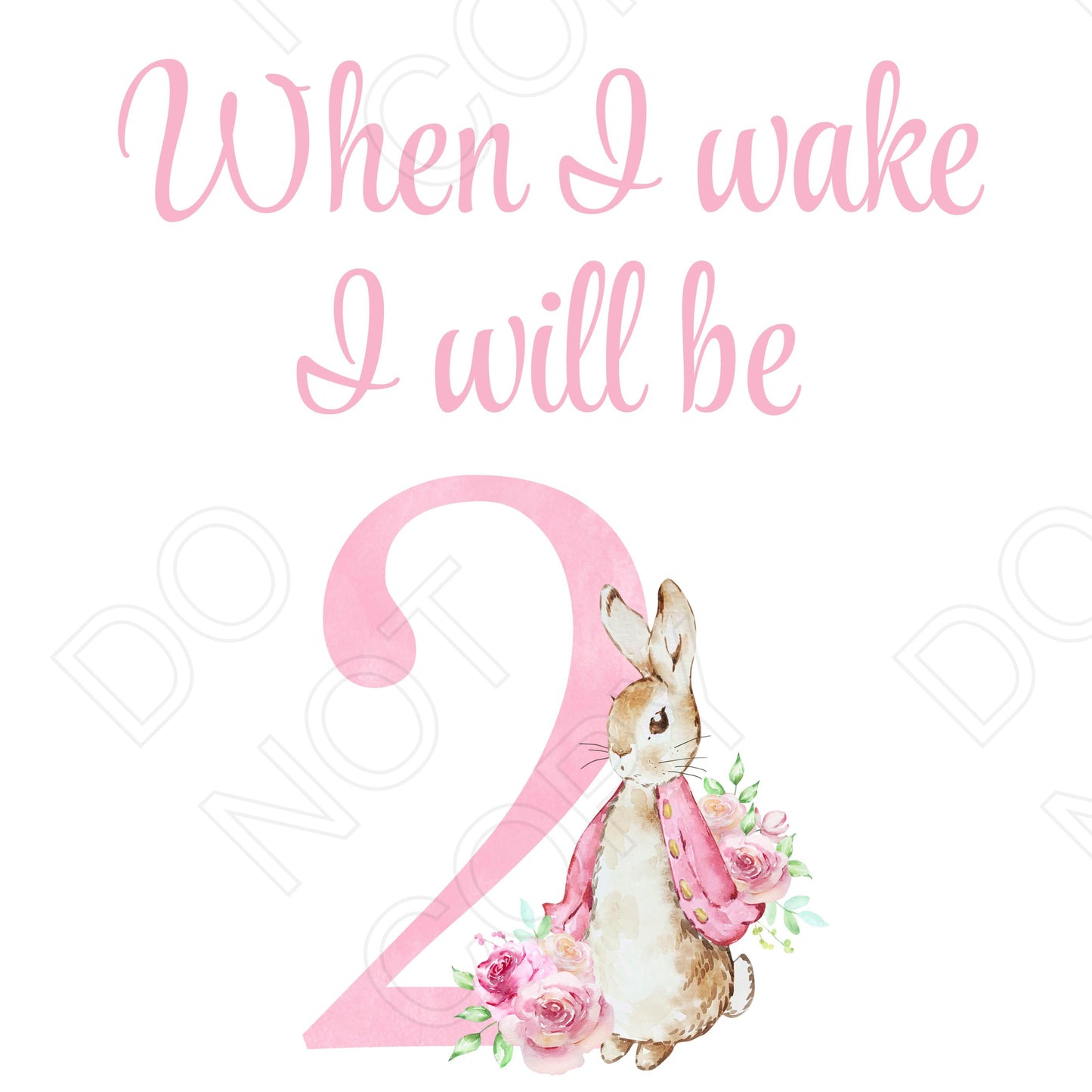 DTF Transfer - When I Wake (Pink Rabbit)