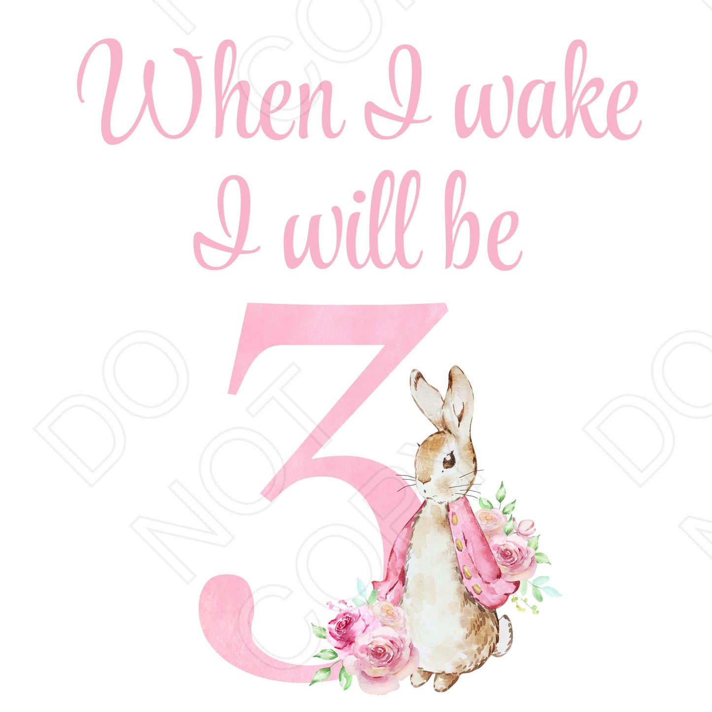 DTF Transfer - When I Wake (Pink Rabbit)