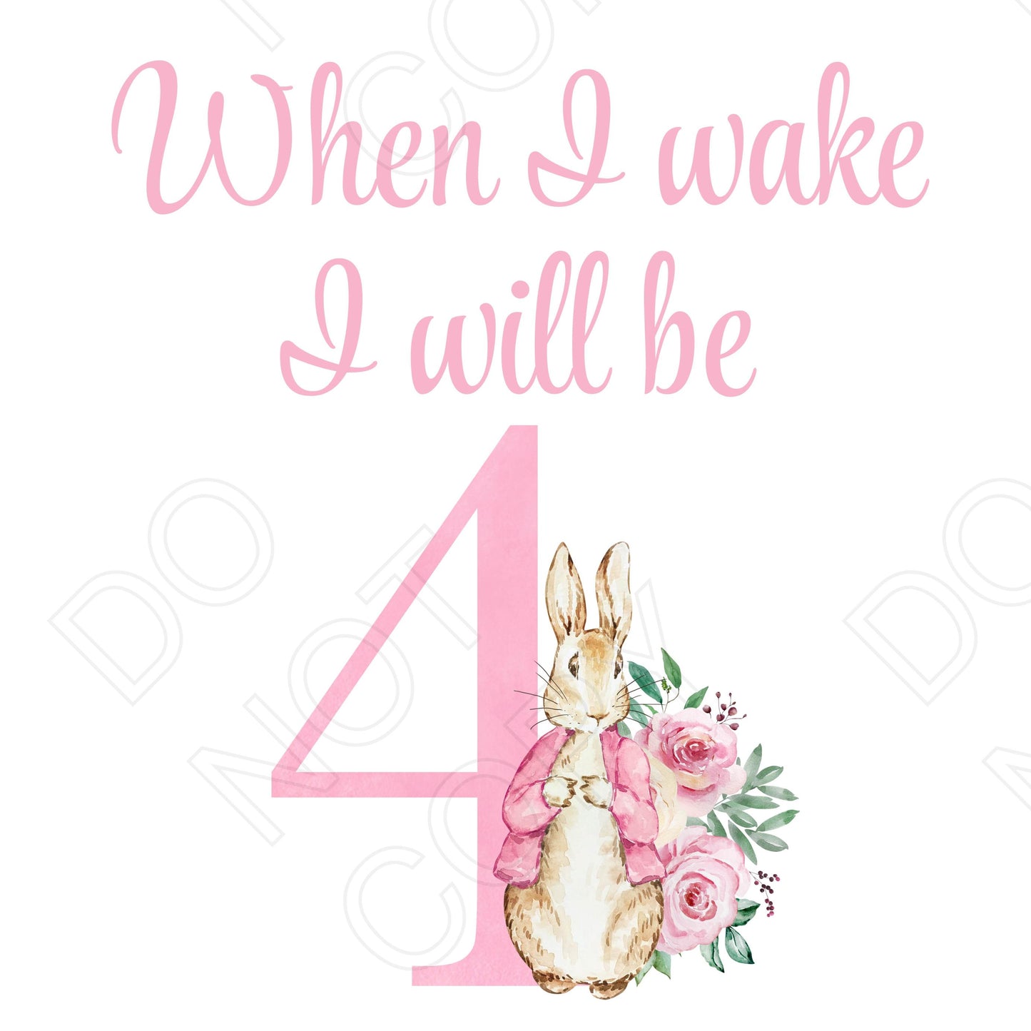DTF Transfer - When I Wake (Pink Rabbit)