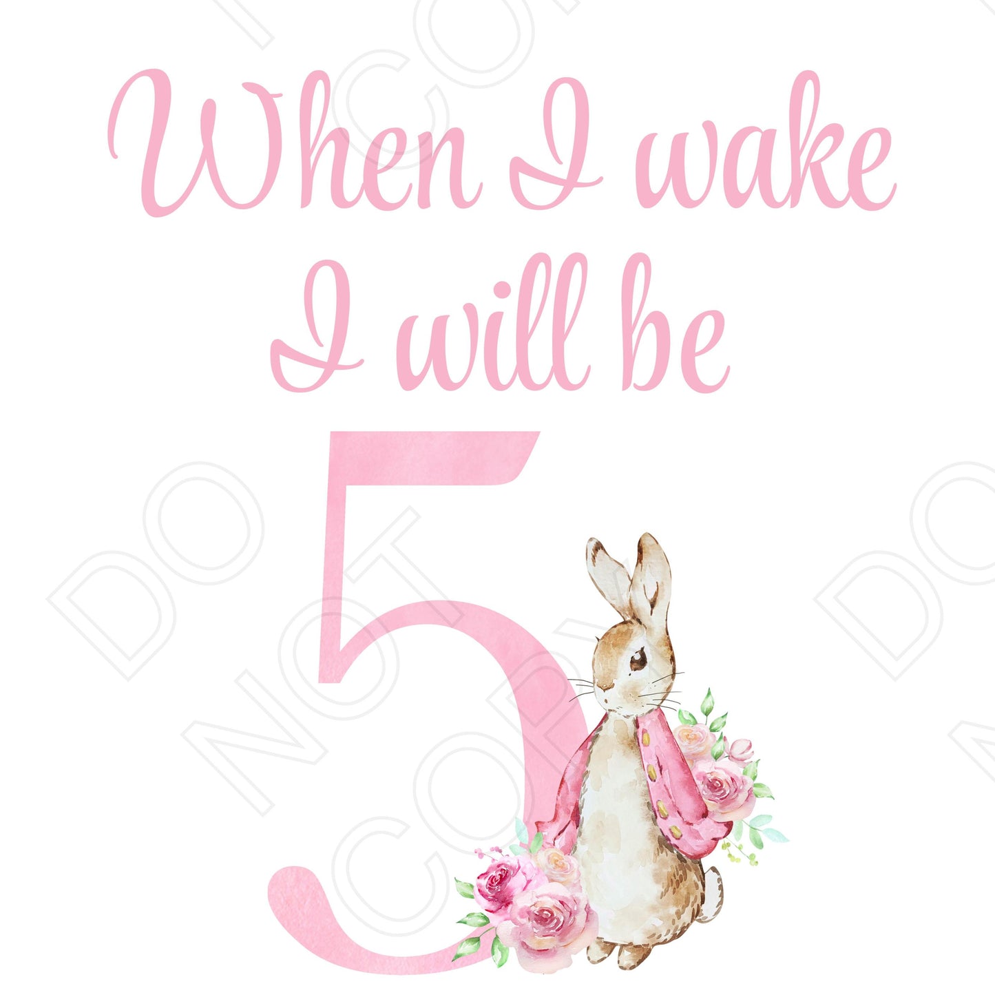 DTF Transfer - When I Wake (Pink Rabbit)