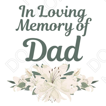 UV-DTF Transfer for Solar Garden Light - In Loving Memory (White Lillies)