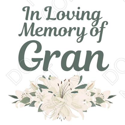 UV-DTF Transfer for Solar Garden Light - In Loving Memory (White Lillies)