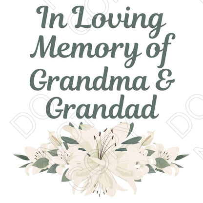 UV-DTF Transfer for Solar Garden Light - In Loving Memory (White Lillies)