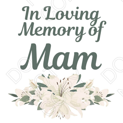 UV-DTF Transfer for Solar Garden Light - In Loving Memory (White Lillies)