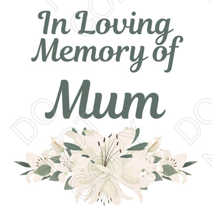 UV-DTF Transfer for Solar Garden Light - In Loving Memory (White Lillies)