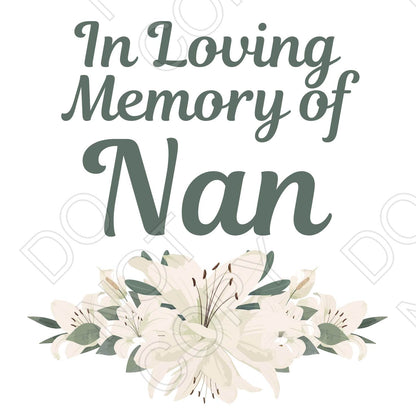 UV-DTF Transfer for Solar Garden Light - In Loving Memory (White Lillies)