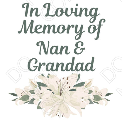 UV-DTF Transfer for Solar Garden Light - In Loving Memory (White Lillies)