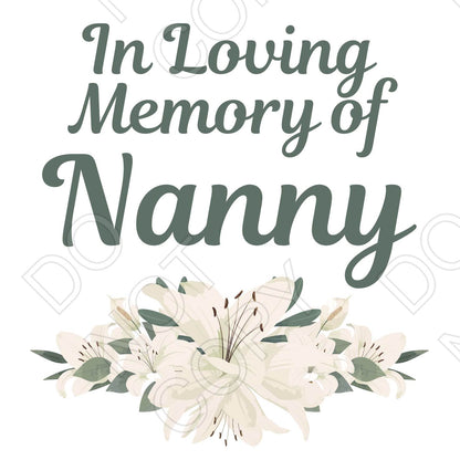 UV-DTF Transfer for Solar Garden Light - In Loving Memory (White Lillies)