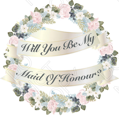 UV-DTF Transfer - Will You Be My (Wedding)