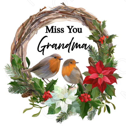 Digital Download - Robin Wreath Miss You - Set of 11