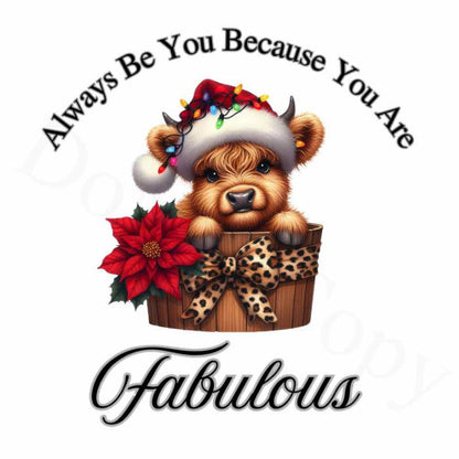 Digital Download - Highland Cow Christmas - Set of 4