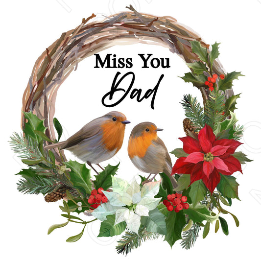 UV-DTF Transfer - Robin Wreath Miss You