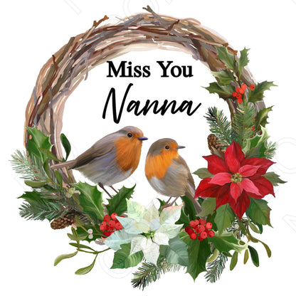 Digital Download - Robin Wreath Miss You - Set of 11