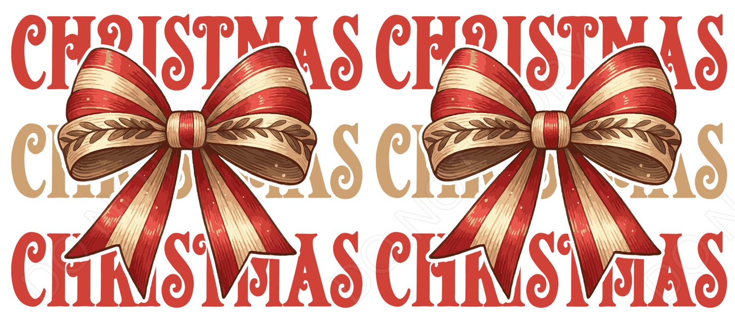 UV-DTF Cup Wrap - Christmas with Big Red Bow